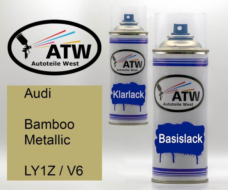 Audi, Bamboo Metallic, LY1Z / V6: 400ml Sprühdose + 400ml Klarlack - Set, von ATW Autoteile West.